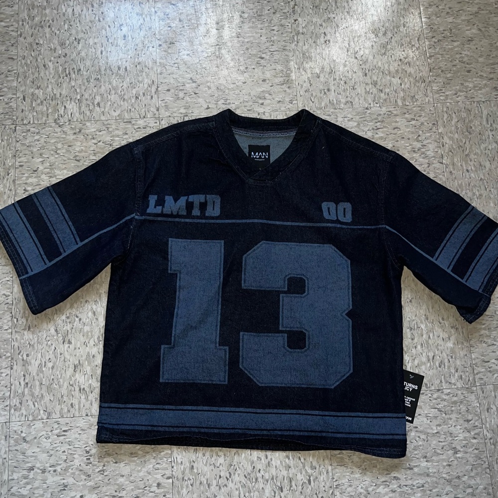 BOOHOO man denim jersey top